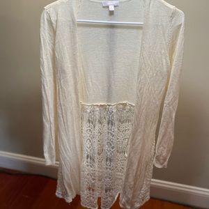 Lauren Conrad Long Lace Bottom Sweater